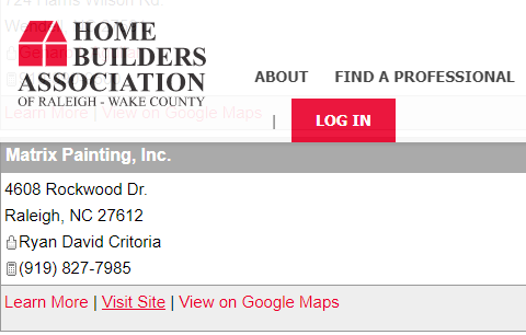 Raleigh Home Builders Association - Matrix Painting